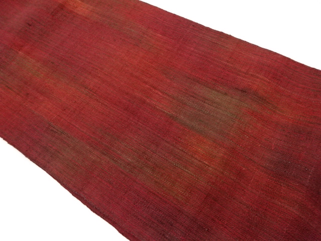 リサイクル　手織り真綿紬変わり縞模様織出し名古屋帯